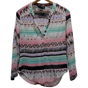 2 for $20! About A Girl Blouse Sheer Boho Multicolor Size S EUC
